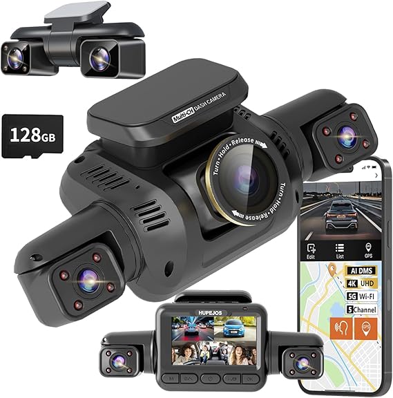 360° Ultra 5-Channel Dash Cam with AI Driver Monitoring