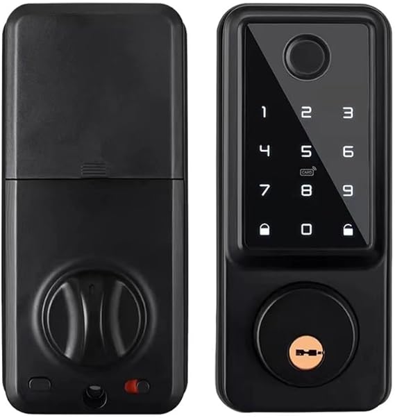 Waterproof Smart Deadbolt Lock – Biometric Fingerprint & Digital Keypad Entry for Homes