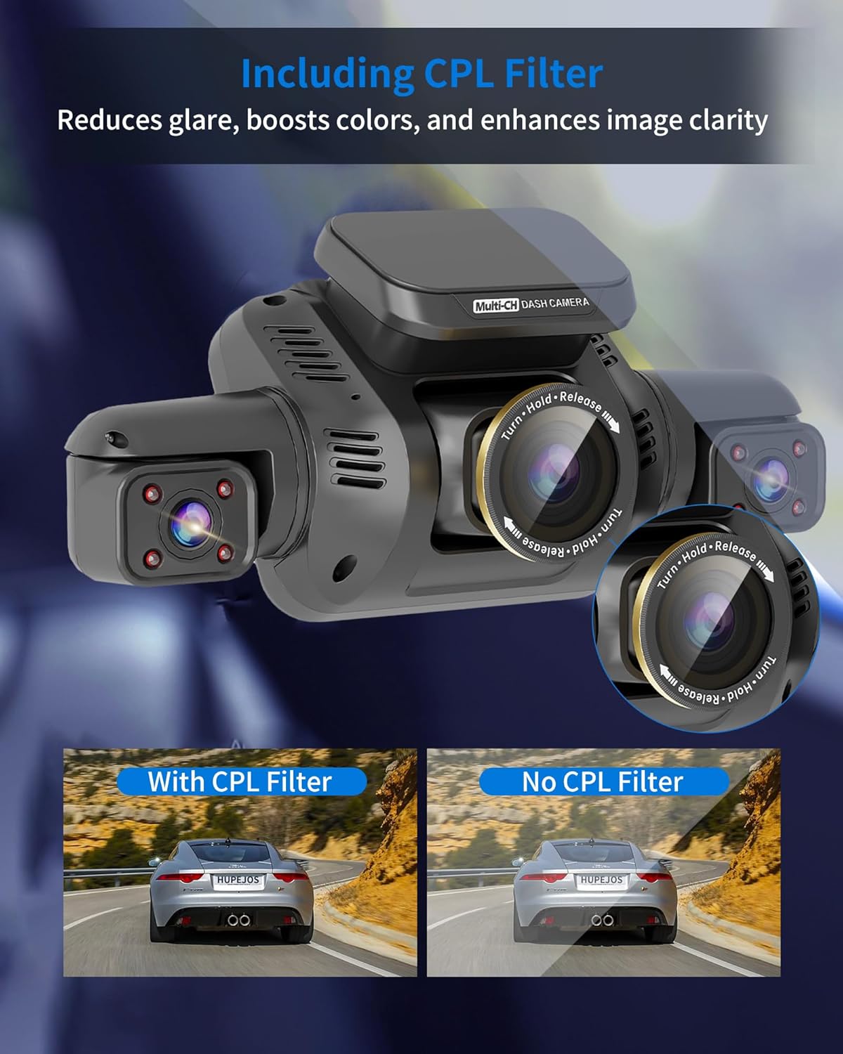 360° Ultra 5-Channel Dash Cam with AI Driver Monitoring